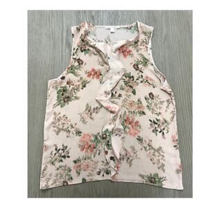 Violet + Claire Floral Ruffle Front Sleeveless Blouse Women’s XL
